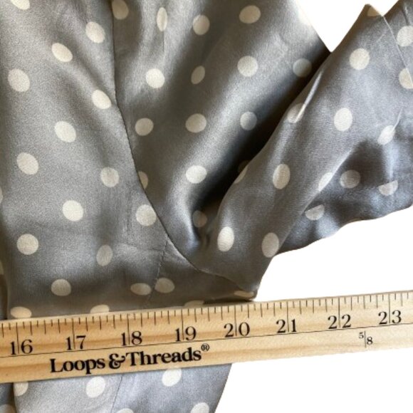 Escada by Margaretha Ley Dress Vintage Silk Midi Faux Wrap Polka Dots sz 42 - Picture 8 of 14